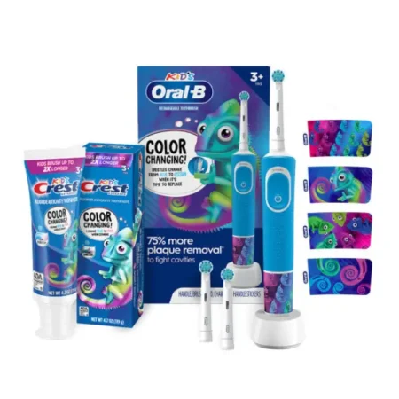 Oral-B + Crest Color Changing Electric Toothbrush Kids Bundle